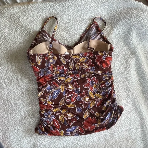 Garnet Hill mahogany paisley tankini size 10/14 - Picture 13 of 13